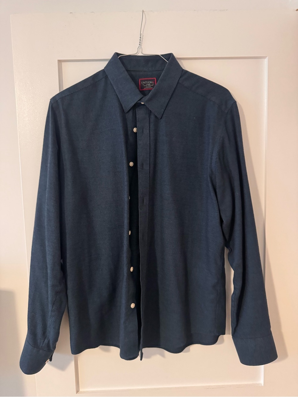 UNTUCKit Navy Blue Long Sleeve Button-Down Shirt